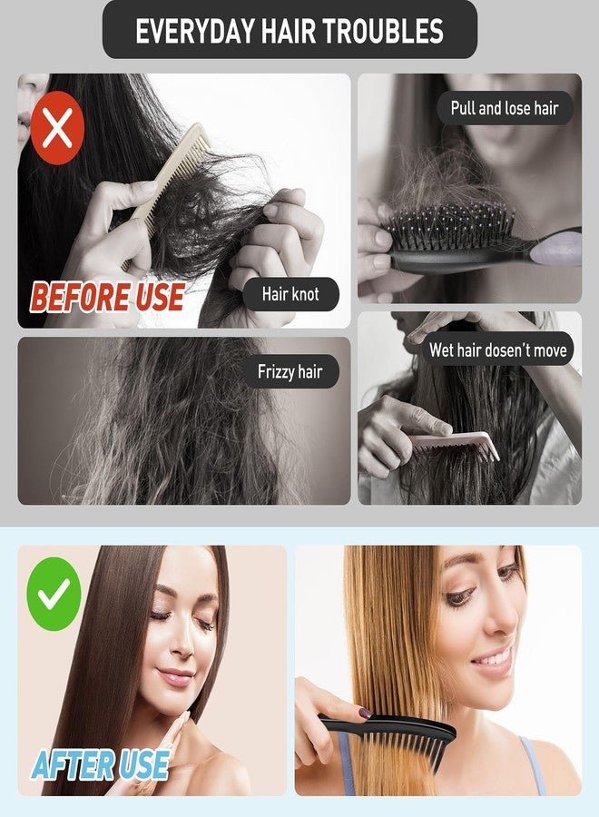 HDAJY Wide Tooth Comb, Large Thickened Hair Comb, Shower Combs for Wet Curly Straight Hair, Round Comb Teeth, no Hair Damage, Black - Image 4